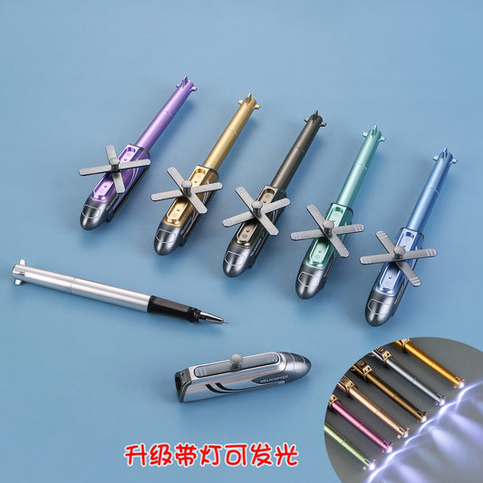 Helicopter Gun Pen with LED Light | Premium Metal Tactical Pen | Creative Stationery Gift for Kids & Adults