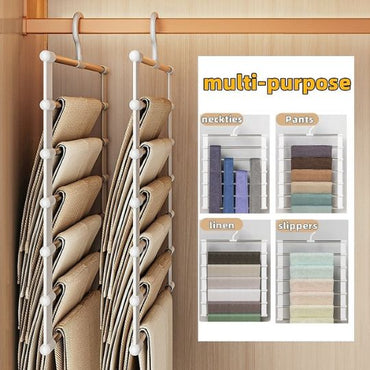 7-Pole Multi-Purpose Pants Hanger & Wardrobe Organizer – Space-Saving Trouser, Scarf, Tie & Clothing Storage Rack
