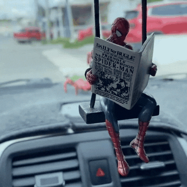 Spider-Man Swinging Car Hanging Ornament – Marvel Superhero Rear View Mirror Decor | Cute Dashboard & Car Interior Accessory