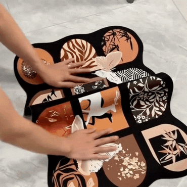 Modern Abstract Butterfly Floral Door Mat | Luxury Anti-Slip Entrance Rug | Decorative Living Room, Bedroom & Entryway Floor Mat