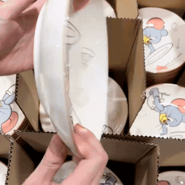 Tom & Jerry Cartoon Ceramic Snack Plate Set – Cute Kids Dessert Plate, Breakfast Plate, Serving Dish for Home, Kitchen & Gifts (Set of 2)