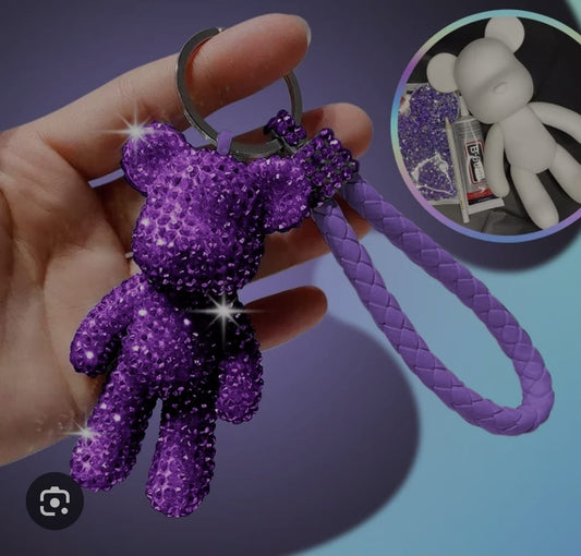 DIY Kawaii Bear Diamond Painting Keychain Craft Kit (7cm)