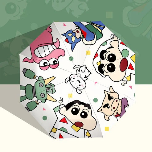 Shinchan Cartoon Folding Umbrella – Cute Anime UV Protection Umbrella for Kids & Adults | Portable Windproof Sun & Rain Umbrella
