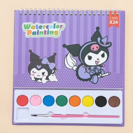 Cartoon watercolor painting set cross-border powder 8-color watercolor DIY handmade painting book