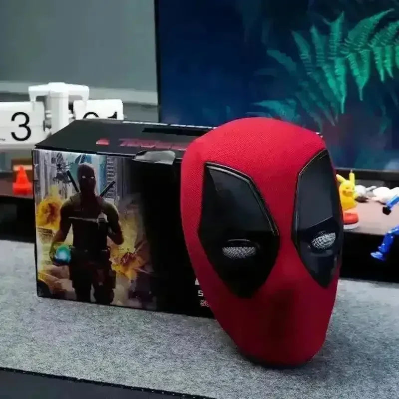 Deadpool LED Cosplay Mask with Remote Control Moving Eyes | Wearable Marvel-Inspired Full Face Mask | Light-Up Cosplay Helmet for Halloween, Comic Con & Collectors
