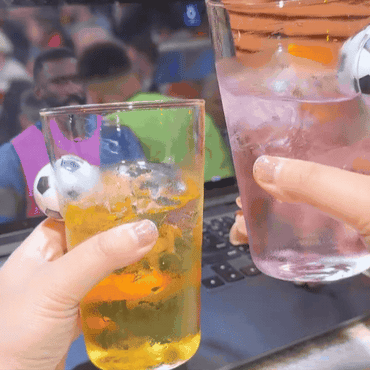Football Handle Glass 550ml | Unique Soccer Ball Grip Drinking Glass for Cold Drinks, Juice & Mocktails