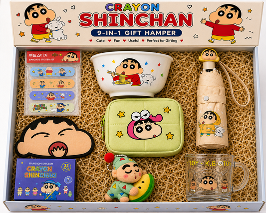 Crayon Shinchan 9-in-1 Ultimate Gift Hamper – Cute, Fun & Everyday Essentials Combo