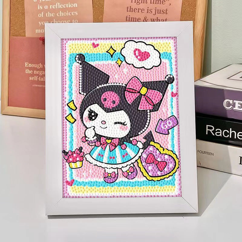 New 20x20 Cartoon Photo Frame Diamond Painting Kit – DIY Handmade Diamond Sticker Material Package for Kids – Perfect Gift Idea (Pack of 4)