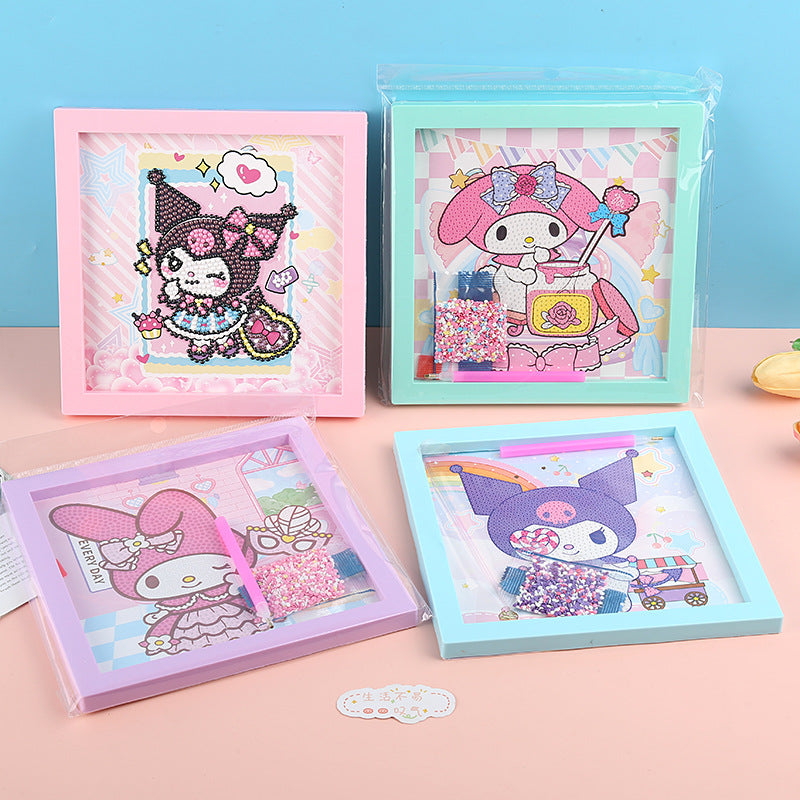 New 20x20 Cartoon Photo Frame Diamond Painting Kit – DIY Handmade Diamond Sticker Material Package for Kids – Perfect Gift Idea (Pack of 4)