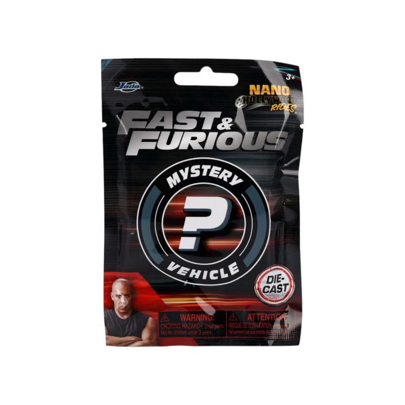 Jada Toys Fast & Furious Nano Hollywood Rides Mystery Vehicle Blind Bag Die-Cast Mini Car | Official Licensed Collectible Surprise Blind Pouch | Random 1 Diecast Car for Kids & Collectors