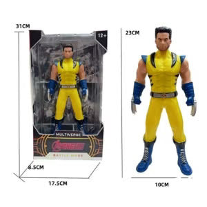 Wolverine-Inspired 9 Inch (23CM) Action Figure – Human Face Version | Soft PVC | Movable Joints | Superhero Collectible Toy