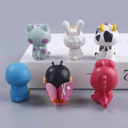 Crayon Shin Chan Animal Costume PVC Mini Action Figure Set of 6 | Cute Shinchan Collectible Figurines | Anime Desk Decor | Kawaii Toy Gift for Kids & Fans