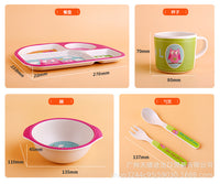 Bamboo fiber children's tableware set