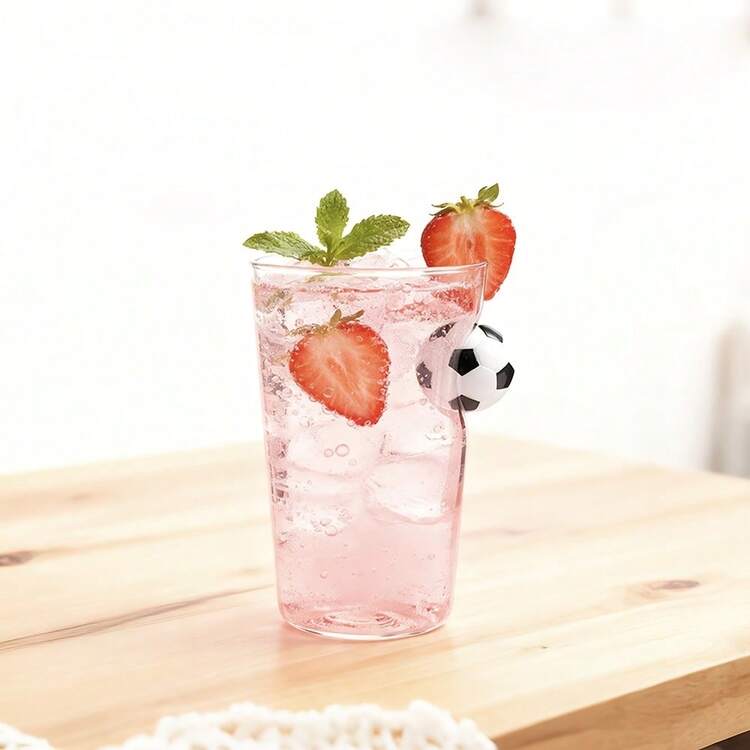 Football Handle Glass 550ml | Unique Soccer Ball Grip Drinking Glass for Cold Drinks, Juice & Mocktails