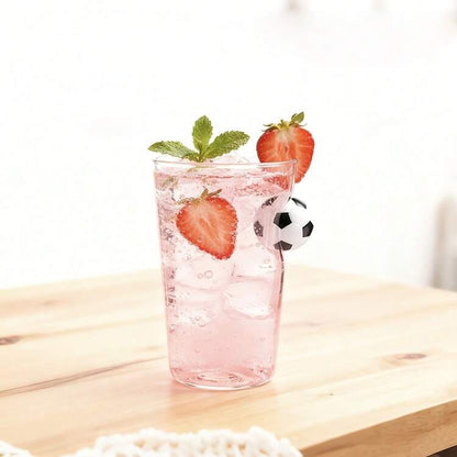 Football Handle Glass 550ml | Unique Soccer Ball Grip Drinking Glass for Cold Drinks, Juice & Mocktails