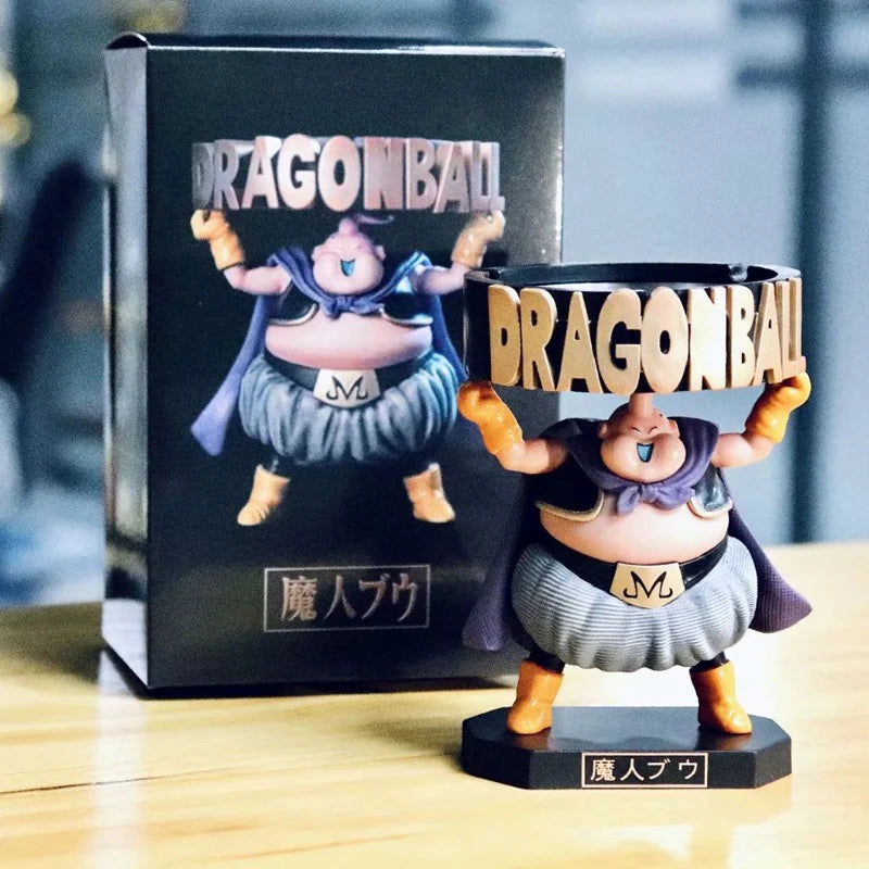 Dragon Ball Z Majin Buu (Fat Buu) Standing Ashtray with Storage Box – Anime Collectible Ash Tray Figure | DBZ Smoking Accessory | Cartoon Resin Desk Decor