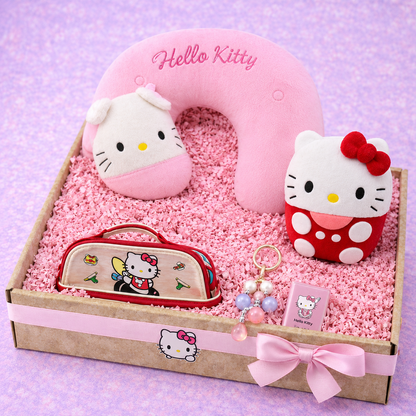Hello Kitty Kawaii Gift Hamper Set – Water Bottle, Pencil Pouch, Plush Toy & Accessories | Cute Sanrio Gift Box