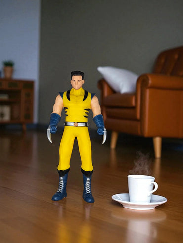 Wolverine-Inspired 9 Inch (23CM) Action Figure – Human Face Version | Soft PVC | Movable Joints | Superhero Collectible Toy