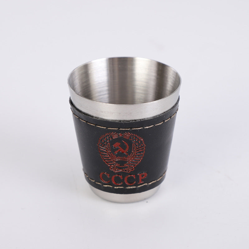 Premium 30ml Stainless Steel Shot 4 Glass Set with Leather Case | Portable Travel Shot Cups for Whiskey, Vodka & Outdoor Camping