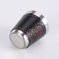 Premium 30ml Stainless Steel Shot 4 Glass Set with Leather Case | Portable Travel Shot Cups for Whiskey, Vodka & Outdoor Camping