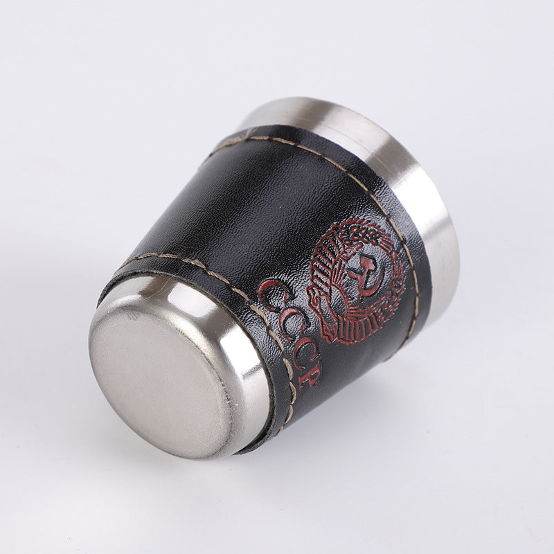 Premium 30ml Stainless Steel Shot 4 Glass Set with Leather Case | Portable Travel Shot Cups for Whiskey, Vodka & Outdoor Camping