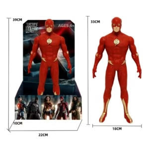13 Inch (33CM) The Flash Action Figure with Rotating Joints – Premium PVC Superhero Collectible Model Toy | Justice League Flash Statue for Kids, Collectors & DC Fans