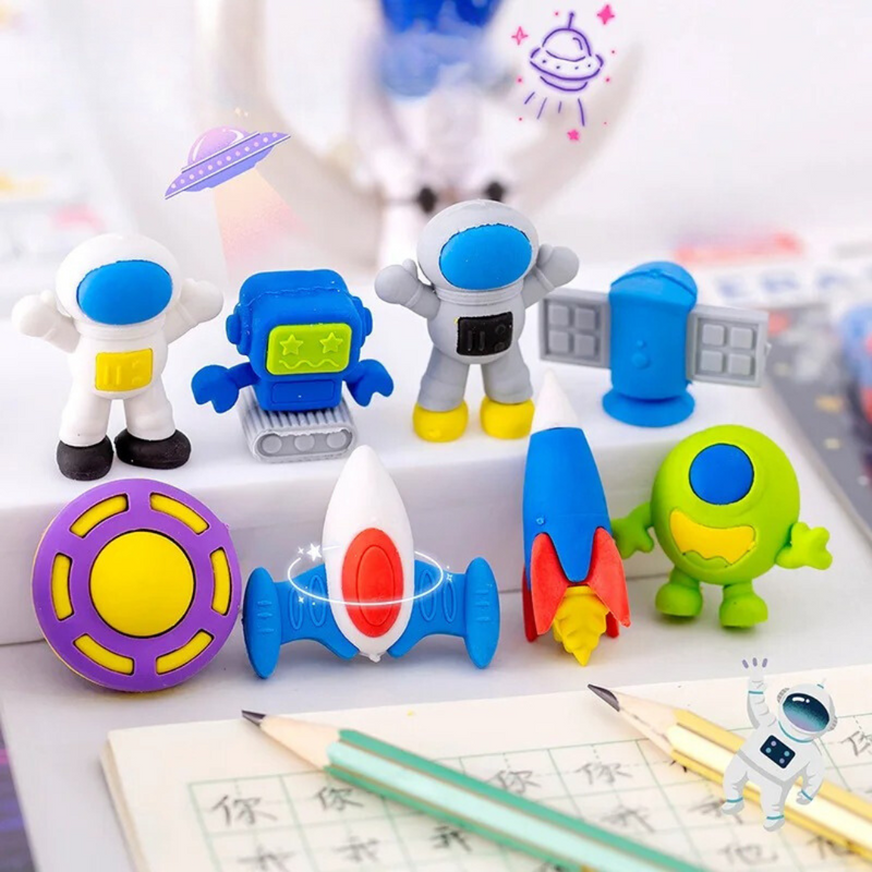 Spaceship Eraser Set