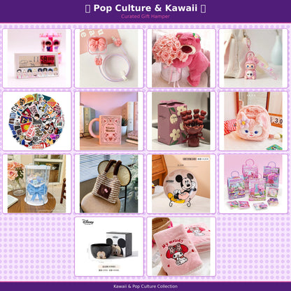 Kawaii & Pop Culture Gift Hamper for Girls and Teens | Cute Accessories, Mini Plush,14-in-1 Keychain, Stickers, Mug, Decorative Gifts & Surprise Collectibles | Aesthetic Birthday Gift Box
