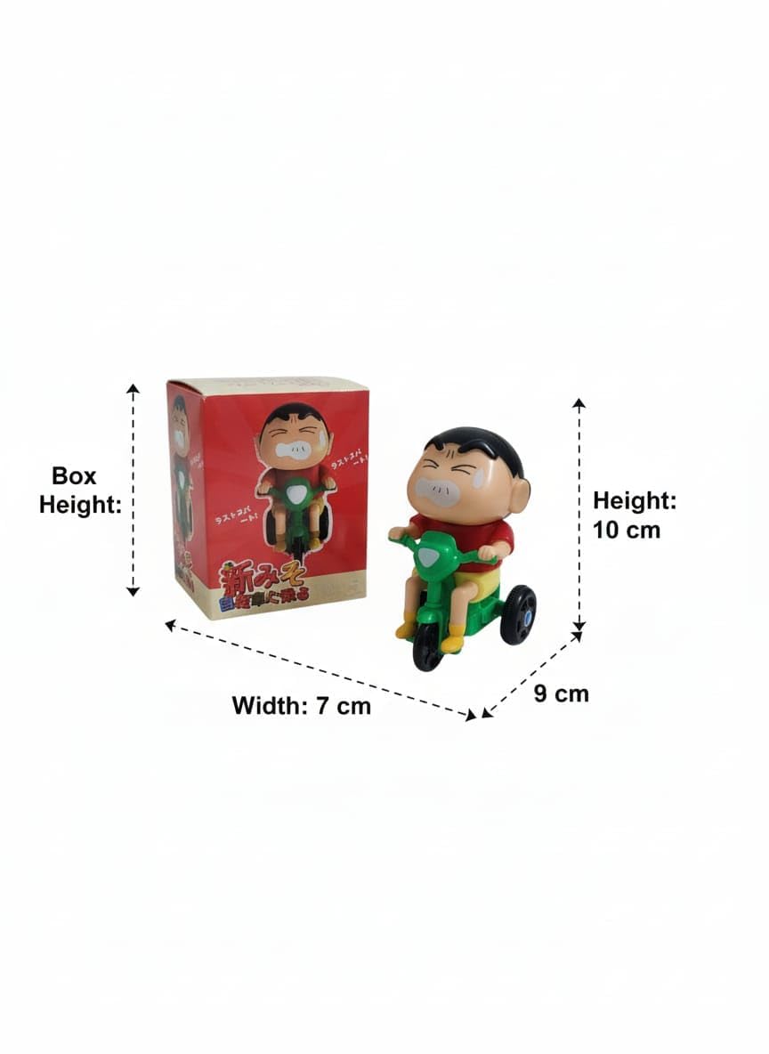 Shinchan Cycling Action Figure Toy | Cute Cartoon Bike Ride Figurine for Kids & Anime Collectors