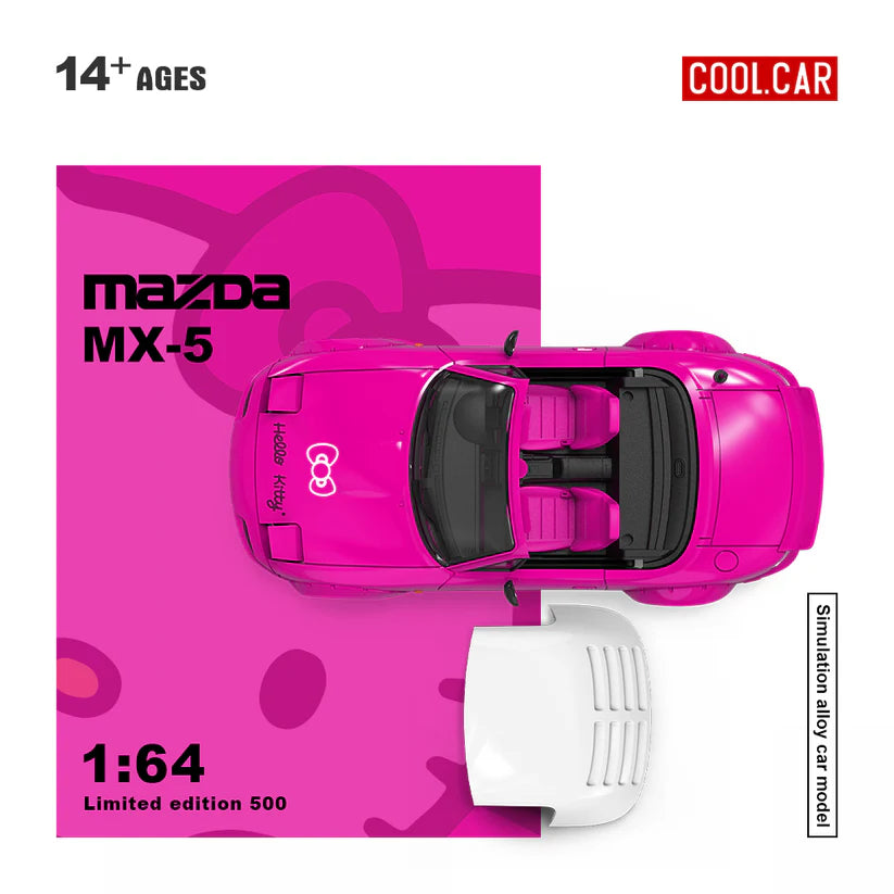 Cool Car 1:64 Scale Mazda MX-5 Hello Kitty Diecast Model Car – Limited Edition 500 | Premium Alloy Collectible Miniature Car