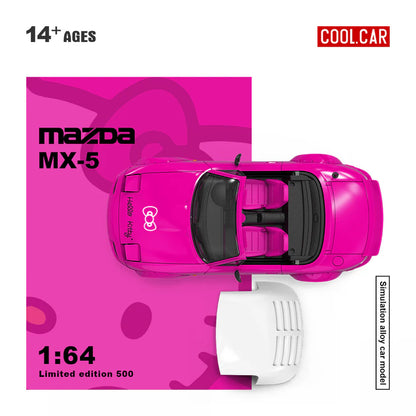 Cool Car 1:64 Scale Mazda MX-5 Hello Kitty Diecast Model Car – Limited Edition 500 | Premium Alloy Collectible Miniature Car