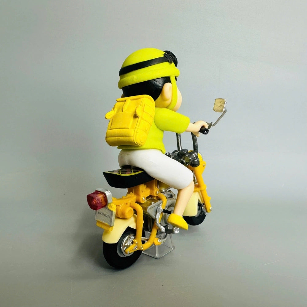 Shinchan Motorcycle Action Figure Toy | Crayon Shin-chan Riding Bike Collectible Figurine | Cute Anime Cartoon Showpiece Gift
