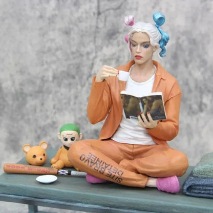 Harley Quinn Prison Cell Resin Statue | Premium DC Supervillain Collectible Figure with Jail Bench Diorama | Luxury Display Model for Home & Office Decor