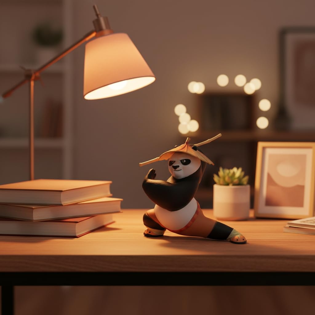 Kung Fu Panda Po Action Figure – Martial Arts Panda Warrior Collectible Toy | Cute Anime Panda Figurine for Desk Decor, Gifts & Collectors