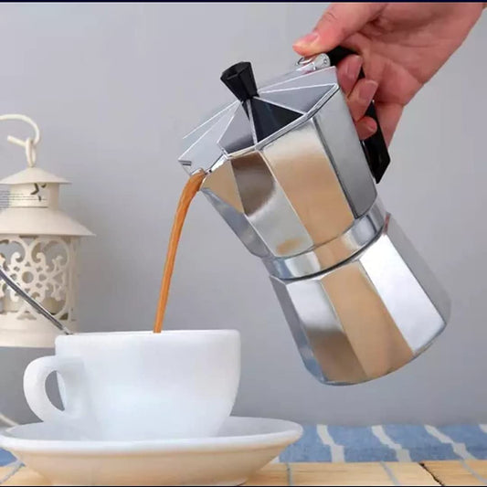 Moka Pot Stovetop Espresso Coffee Maker – Italian Style Manual Coffee Brewer with Removable Filter Basket