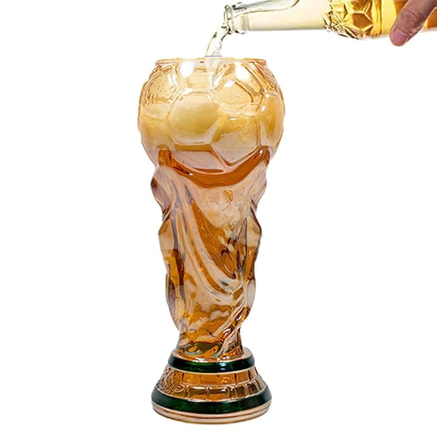 FIFA World Cup Trophy Glass | Football-Shaped Creative Drinking Glass | Soccer Fan Gift & Barware