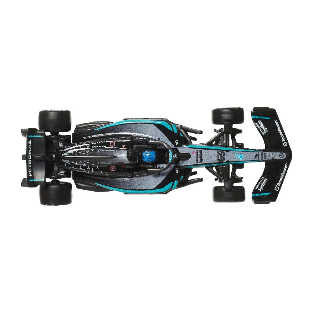 Hot Wheels Premium Mercedes-AMG Petronas F1 W15 #63 2025 Die-Cast Car | 1:64 Scale Formula 1 Collectible Model | Real Riders Metal/Metal
