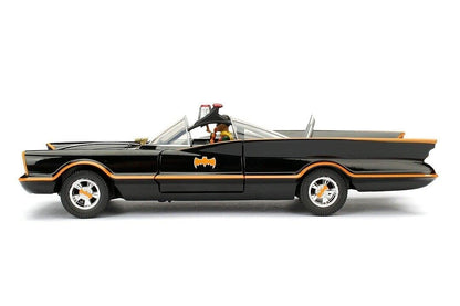 Jada Toys DC Comics Batman Classic TV Series Batmobile with Batman Figure Diecast Collection Set B 1:32 Scale | Official Licensed Metal Model Car & Collectible Action Figure