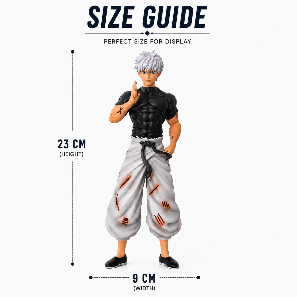Jujutsu Kaisen Gojo Satoru Action Figure 23CM | Interchangeable Face Version | Anime PVC Collectible Statue | Gojo Figure for Desk, Home & Gifts