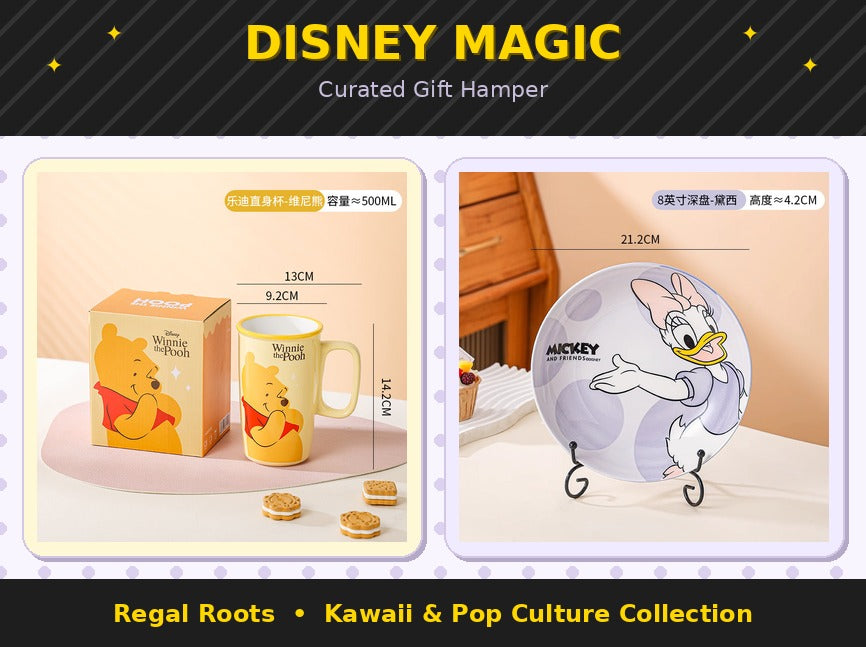 Disney Magic Kawaii Gift Hamper ✨🐻 | Cute Mug & Aesthetic Plate Combo | Perfect Gift for Cartoon Lovers