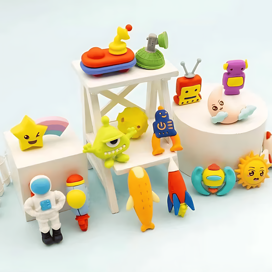Spaceship Eraser Set