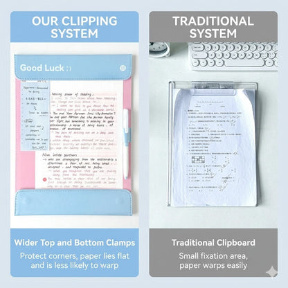 A4 Magnetic Clipboard Folder with Faux Leather Cover – Pastel Pink & Blue Paper Holder, Study Writing Board for Students, Office & School