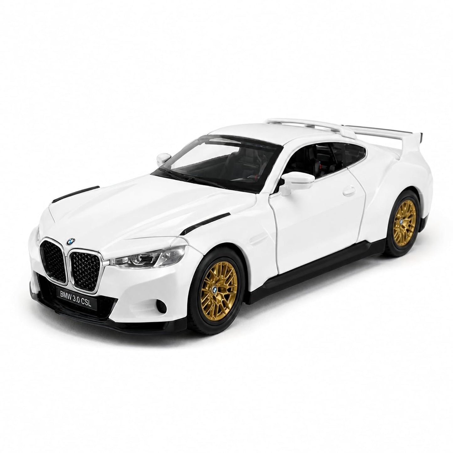 BMW 3.0 CSL Official Licensed 1:42 Scale Die Cast Model Car – Premium Metal Collectible with Opening Doors | White