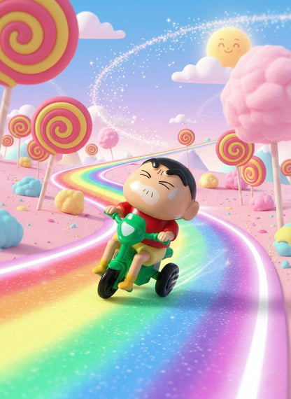 Shinchan Cycling Action Figure Toy | Cute Cartoon Bike Ride Figurine for Kids & Anime Collectors