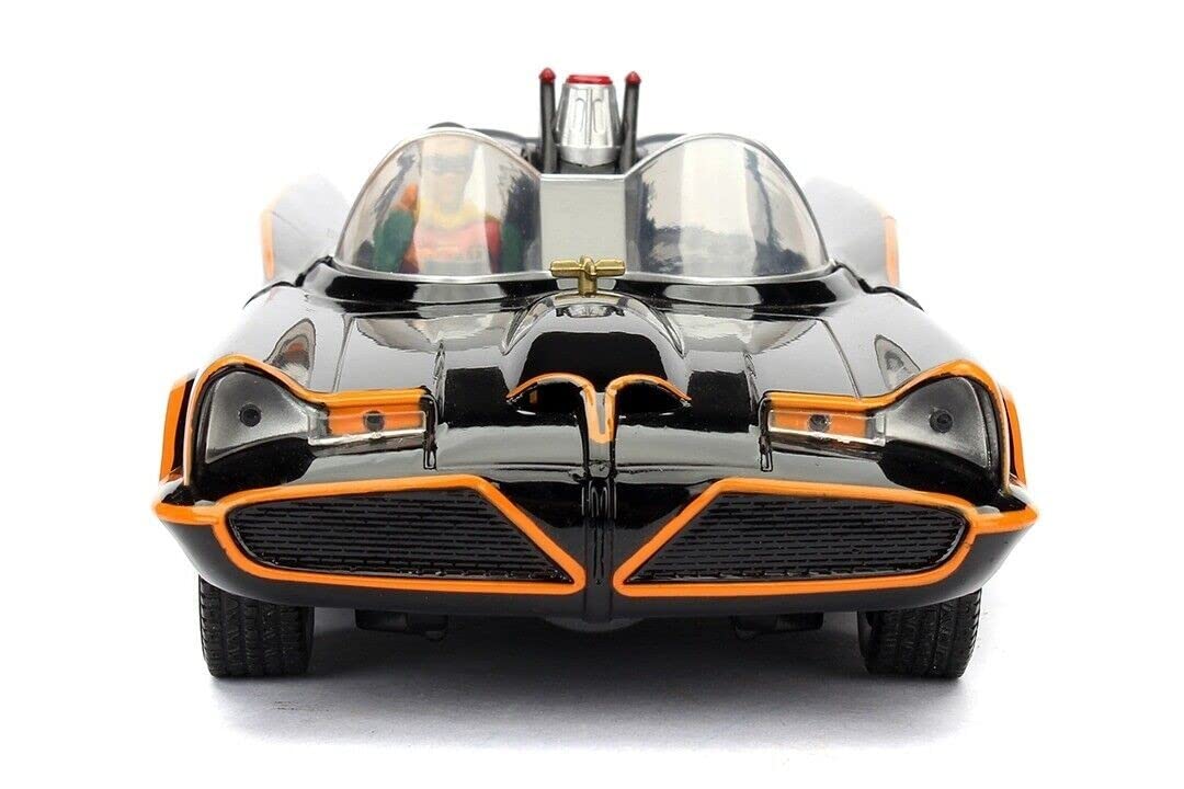 Jada Toys DC Comics Batman Classic TV Series Batmobile with Batman Figure Diecast Collection Set B 1:32 Scale | Official Licensed Metal Model Car & Collectible Action Figure