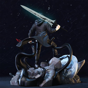 Anime Shadow Warrior PVC Statue Figure with Monster Base & Dual Weapons | Premium Collectible Action Figure | Anime Display Model for Home, Office & Gaming Desk