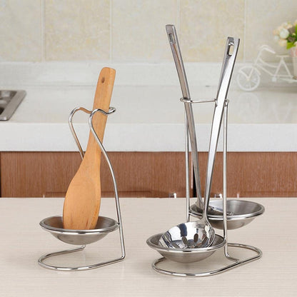 Stainless Steel Ladle Holder with Stand – Kitchen Spoon Rest for Cooking, Soup Ladle, Serving Spoon & Utensil Organizer