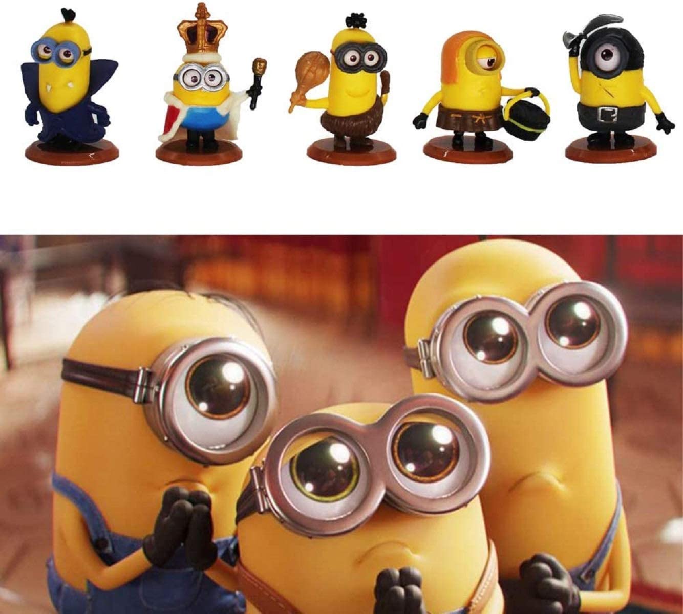 Minions PVC Action Figure Set (Pack of 10) | Mini Collectible Cartoon Figurines | Desk Decor, Cake Toppers & Kids Gift Set