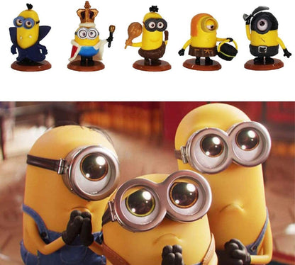 Minions PVC Action Figure Set (Pack of 10) | Mini Collectible Cartoon Figurines | Desk Decor, Cake Toppers & Kids Gift Set