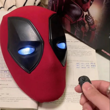 Deadpool LED Cosplay Mask with Remote Control Moving Eyes | Wearable Marvel-Inspired Full Face Mask | Light-Up Cosplay Helmet for Halloween, Comic Con & Collectors